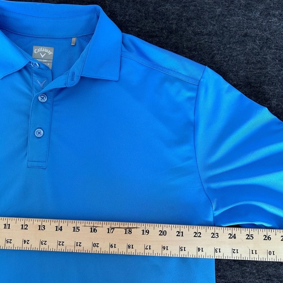 Callaway Mens Large Golf Polo Shirt Blue Opti-Dri Short Sleeve Performance - Picture 7 of 14